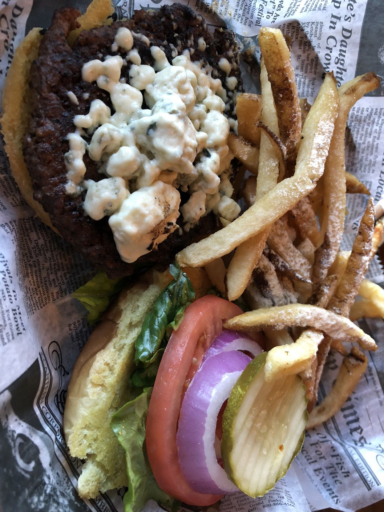 Burger at Higher Ground
